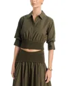 Simkhai Stiles Cropped Shirt In Green