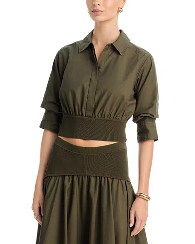Simkhai Stiles Cropped Shirt In Green