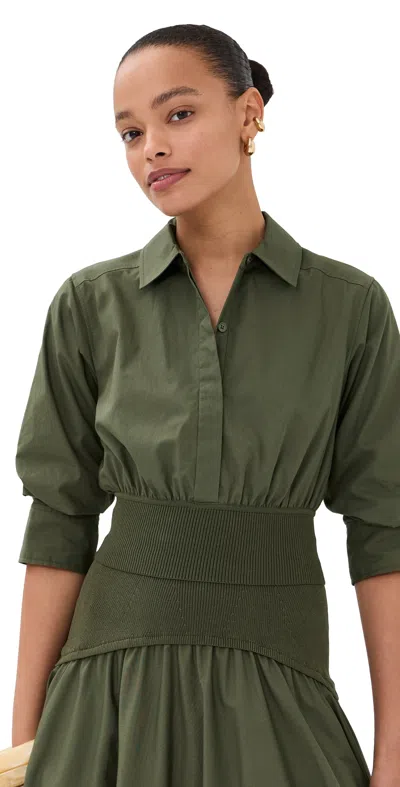 Simkhai Stiles Knit Cotton Shirt In Green