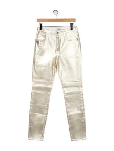Pre-owned Simkhai Straight Leg Pants In Gold