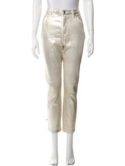 Pre-owned Simkhai Straight Leg Pants In Gold/metallic