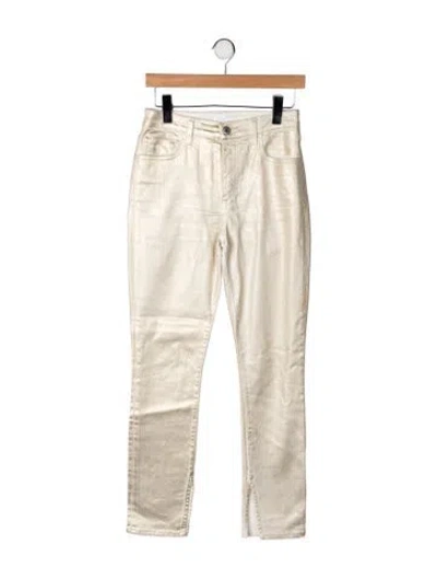 Pre-owned Simkhai Straight Leg Pants In Gold/white