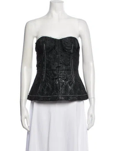 Pre-owned Simkhai Strapless Crop Top W/ Tags In Black