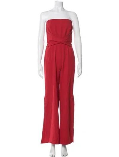 Pre-owned Simkhai Strapless Jumpsuit In Red