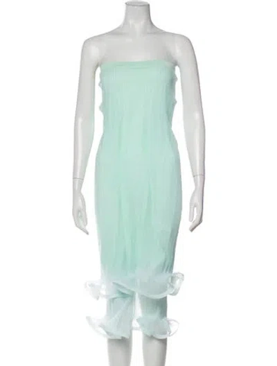 Pre-owned Simkhai Strapless Knee-length Dress W/ Tags In Green