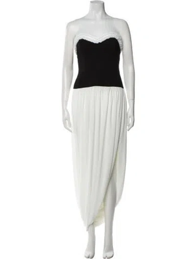 Pre-owned Simkhai Strapless Knee-length Dress In White