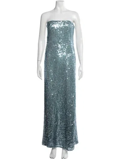 Pre-owned Simkhai Strapless Long Dress In Blue
