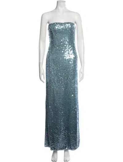 Pre-owned Simkhai Strapless Long Dress In Blue