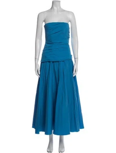 Pre-owned Simkhai Strapless Long Dress In Blue