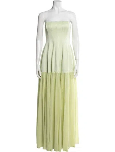Pre-owned Simkhai Strapless Long Dress In Green