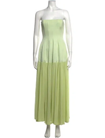 Pre-owned Simkhai Strapless Long Dress In Green