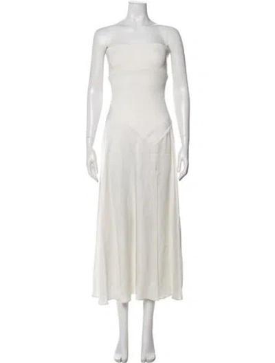 Pre-owned Simkhai Strapless Long Dress In White