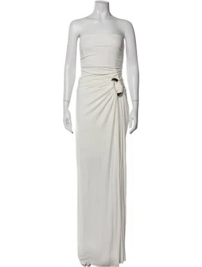 Pre-owned Simkhai Strapless Long Dress In White
