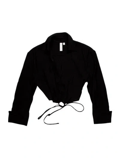 Pre-owned Simkhai Strapless Long Sleeve Crop Top In Black