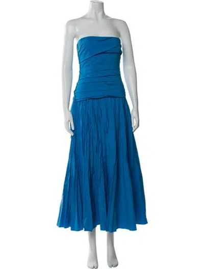 Pre-owned Simkhai Strapless Midi Length Dress In Blue