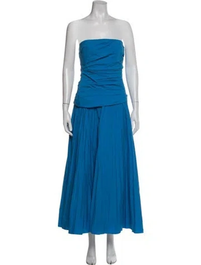 Pre-owned Simkhai Strapless Midi Length Dress W/ Tags In Blue