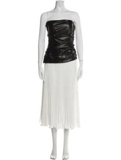 Pre-owned Simkhai Strapless Midi Length Dress In White