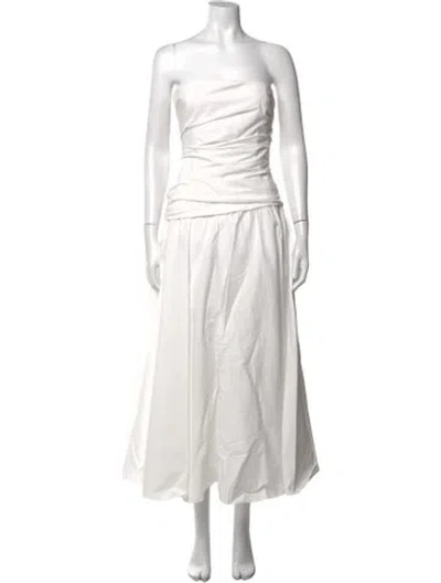 Pre-owned Simkhai Strapless Midi Length Dress In White