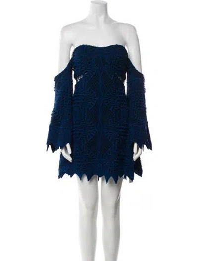 Pre-owned Simkhai Strapless Mini Dress In Blue