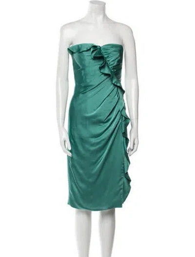 Pre-owned Simkhai Strapless Mini Dress In Green
