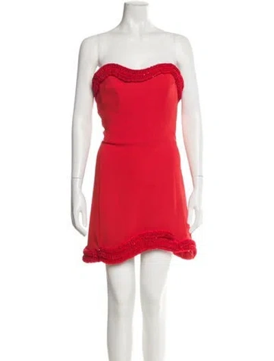 Pre-owned Simkhai Strapless Mini Dress In Red