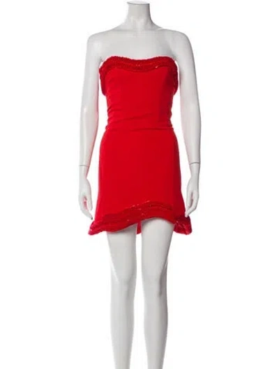 Pre-owned Simkhai Strapless Mini Dress In Red