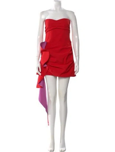 Pre-owned Simkhai Strapless Mini Dress In Red
