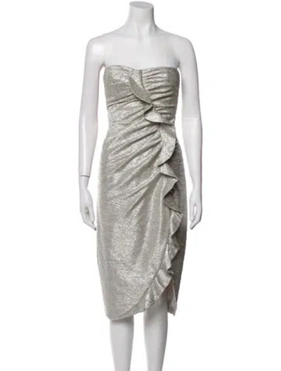 Pre-owned Simkhai Strapless Mini Dress In Silver