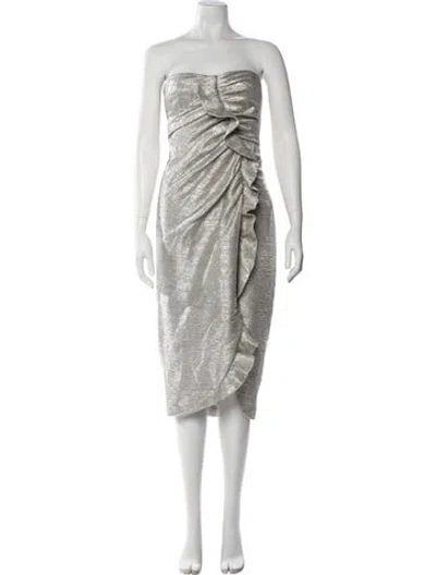 Pre-owned Simkhai Strapless Mini Dress In Silver