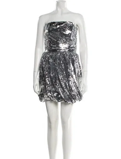 Pre-owned Simkhai Strapless Mini Dress In Silver