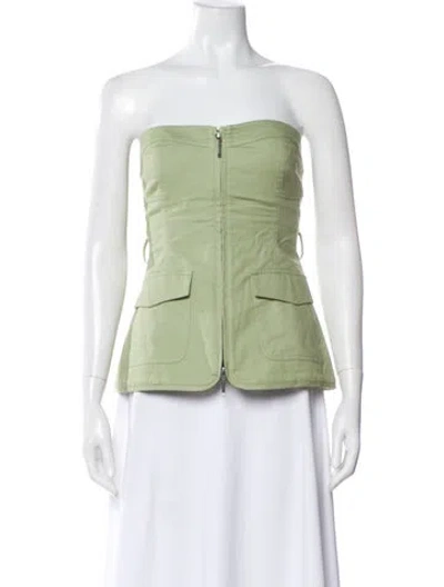 Pre-owned Simkhai Strapless Top In Green