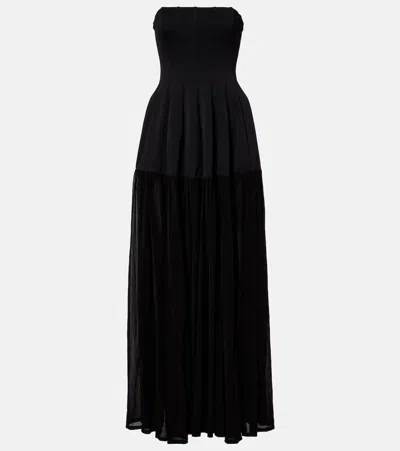 Simkhai Strapless Tulle Maxi Dress In Black