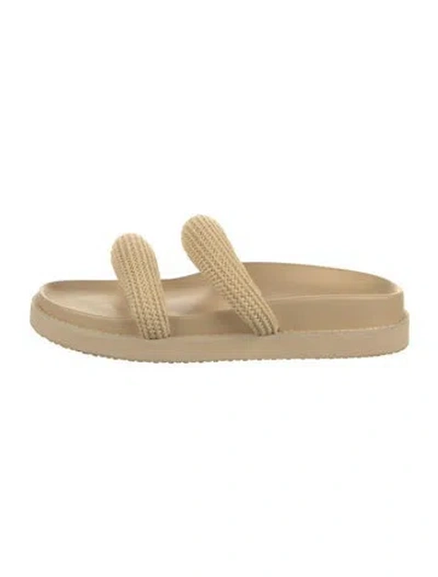 Pre-owned Simkhai Straw Slides In Neutrals