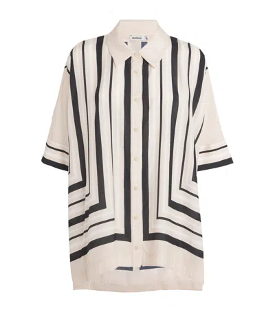 Simkhai Stripe Bowman Shirt In Neutral