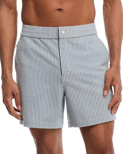 Simkhai Striped 6 Swim Trunks In Midnight Stripe