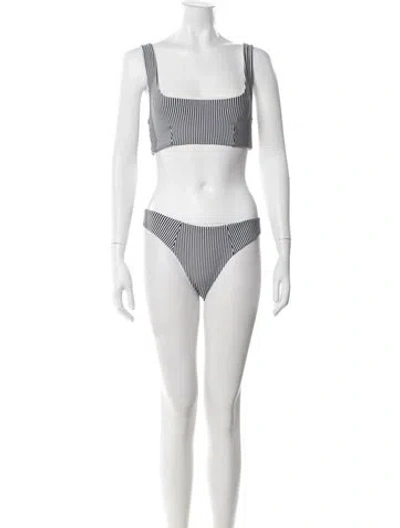 Pre-owned Simkhai Striped Bikini In White