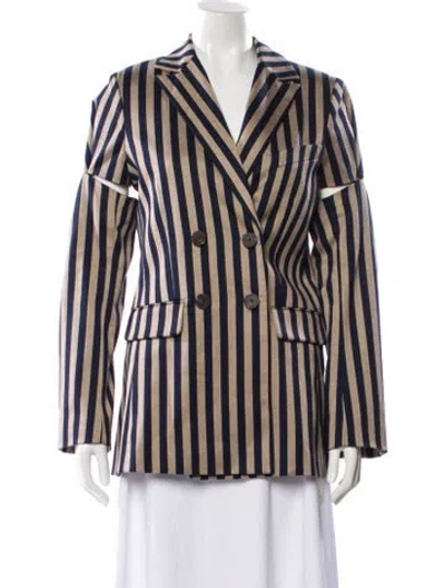 Pre-owned Simkhai Striped Blazer In Blue