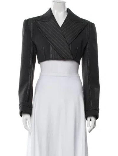 Pre-owned Simkhai Striped Blazer In Grey