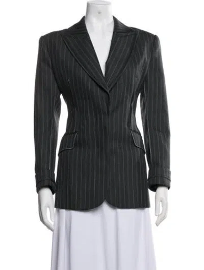 Pre-owned Simkhai Striped Blazer In Grey