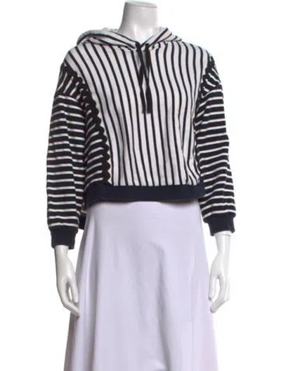 Pre-owned Simkhai Striped Crew Neck Crop Top In Black