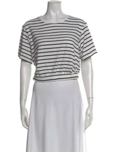 Pre-owned Simkhai Striped Crew Neck Crop Top In Multi
