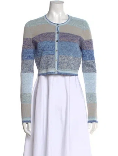 Pre-owned Simkhai Striped Crew Neck Sweater In Blue