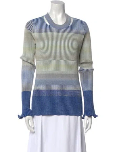 Pre-owned Simkhai Striped Crew Neck Sweater In Blue