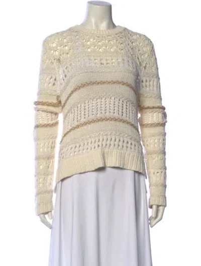 Pre-owned Simkhai Striped Crew Neck Sweater In Neutral