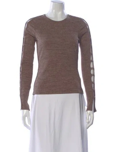 Pre-owned Simkhai Striped Crew Neck Sweater In Neutral