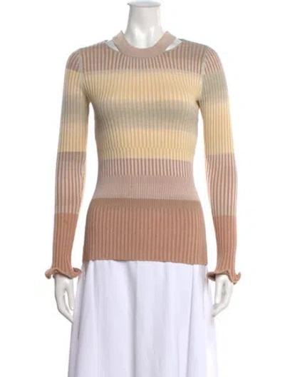 Pre-owned Simkhai Striped Crew Neck Sweater In Neutral