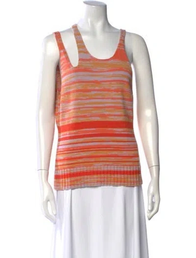 Pre-owned Simkhai Striped Crew Neck Sweater In Orange