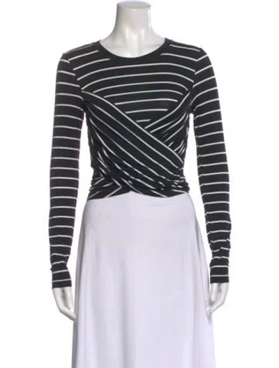 Pre-owned Simkhai Striped Crew Neck Top In Black