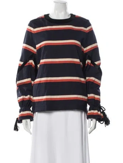 Pre-owned Simkhai Striped Crew Neck Top In Blue