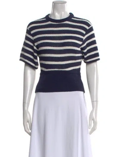 Pre-owned Simkhai Striped Crew Neck Top In Blue